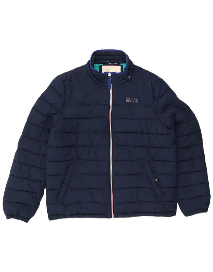 Tommy Hilfiger Mens Padded Jacket UK 42 XL Navy Blue Polyester