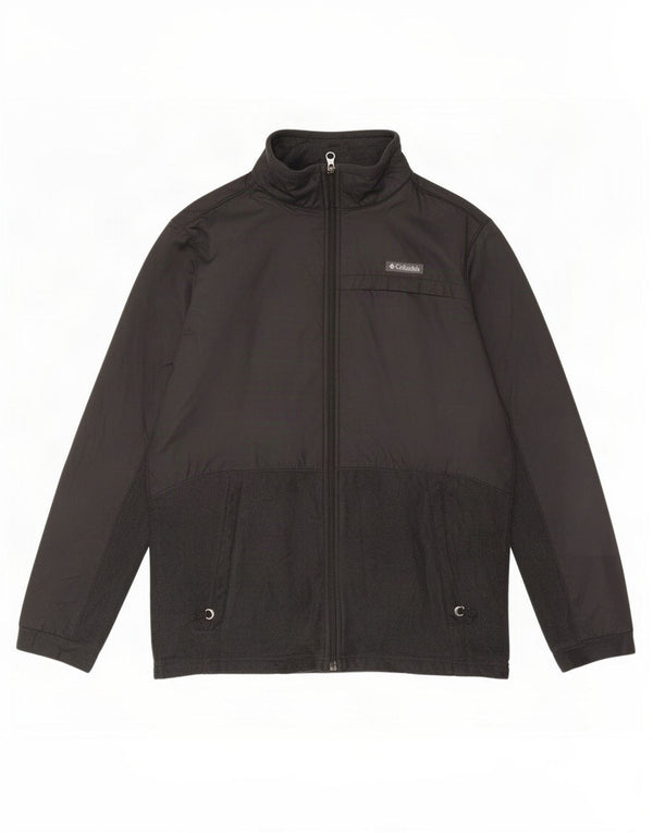 Columbia Jungen-Trainingsanzug-Top-Jacke, 15–16 Jahre, XL, schwarzes Polyester