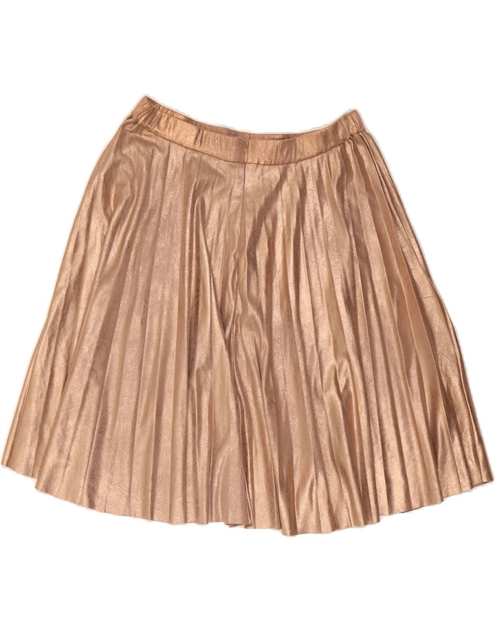 HARMONT & BLAINE Womens Pleated Skirt W30 Medium Gold Polyester Vintage Harmont & Blaine and Second-Hand Harmont & Blaine from Messina Hembry 