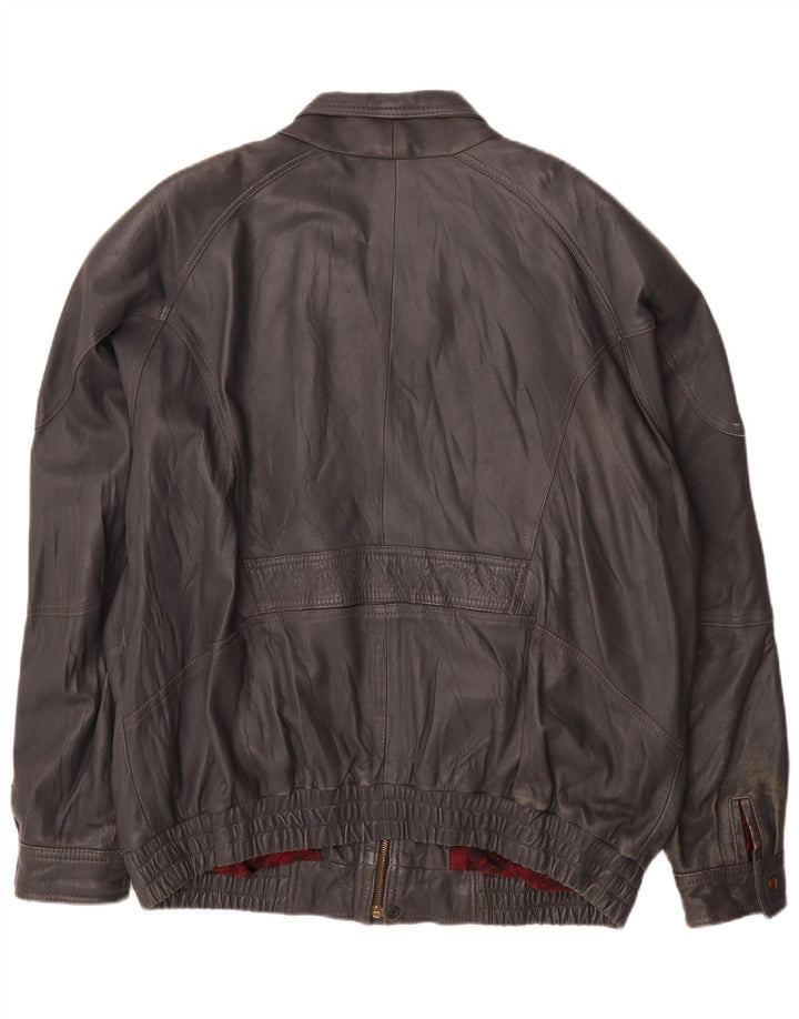 Vintage Herren Lederjacke IT 60 4XL Grau