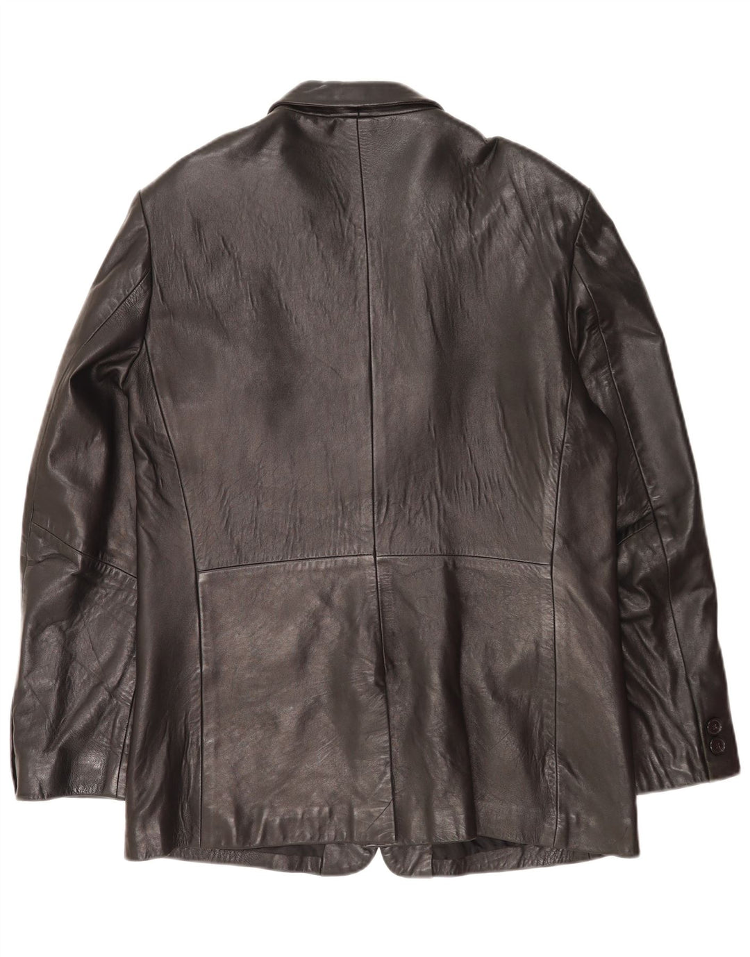 Mexx Veste blazer en cuir à 2 boutons pour homme IT 52 XL Cuir noir