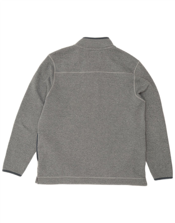 Weird Fish Mens Zip Neck Sweatshirt Jumper Large Blue Flecked Polyester