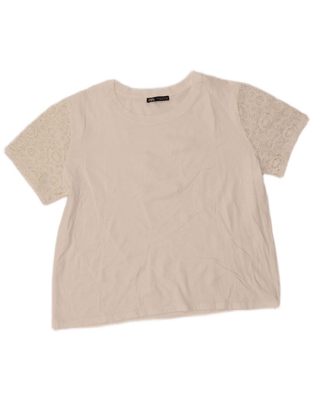 ZARA Womens T-Shirt Top UK 16 Large White