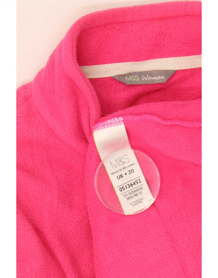 Marks & Spencer Womens Fleece Jacket UK 20 2XL  Pink Polyester