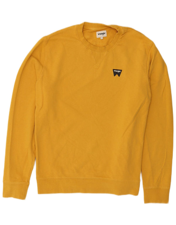 Wrangler Mens Sweatshirt Jumper Large Yellow Cotton