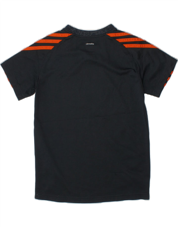 ADIDAS Boys Climalite T-Shirt Top 7-8 Years Small Grey Geometric Polyester Vintage Adidas and Second-Hand Adidas from Messina Hembry 