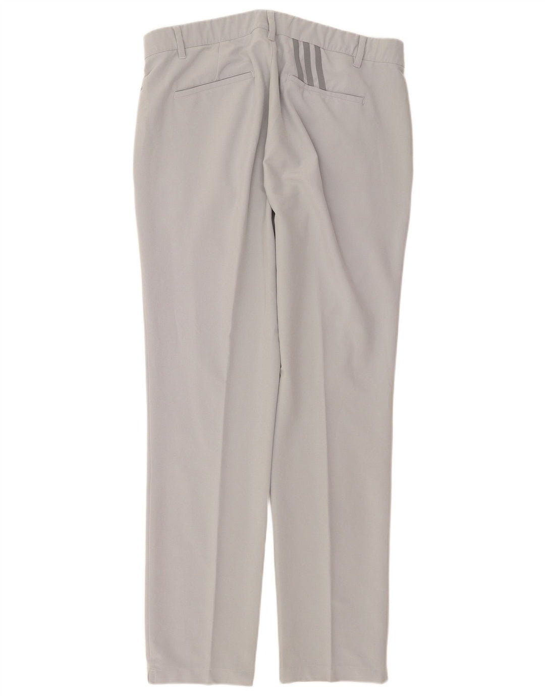 Adidas Mens Straight Chino Trousers W36 L34 Grey Polyester