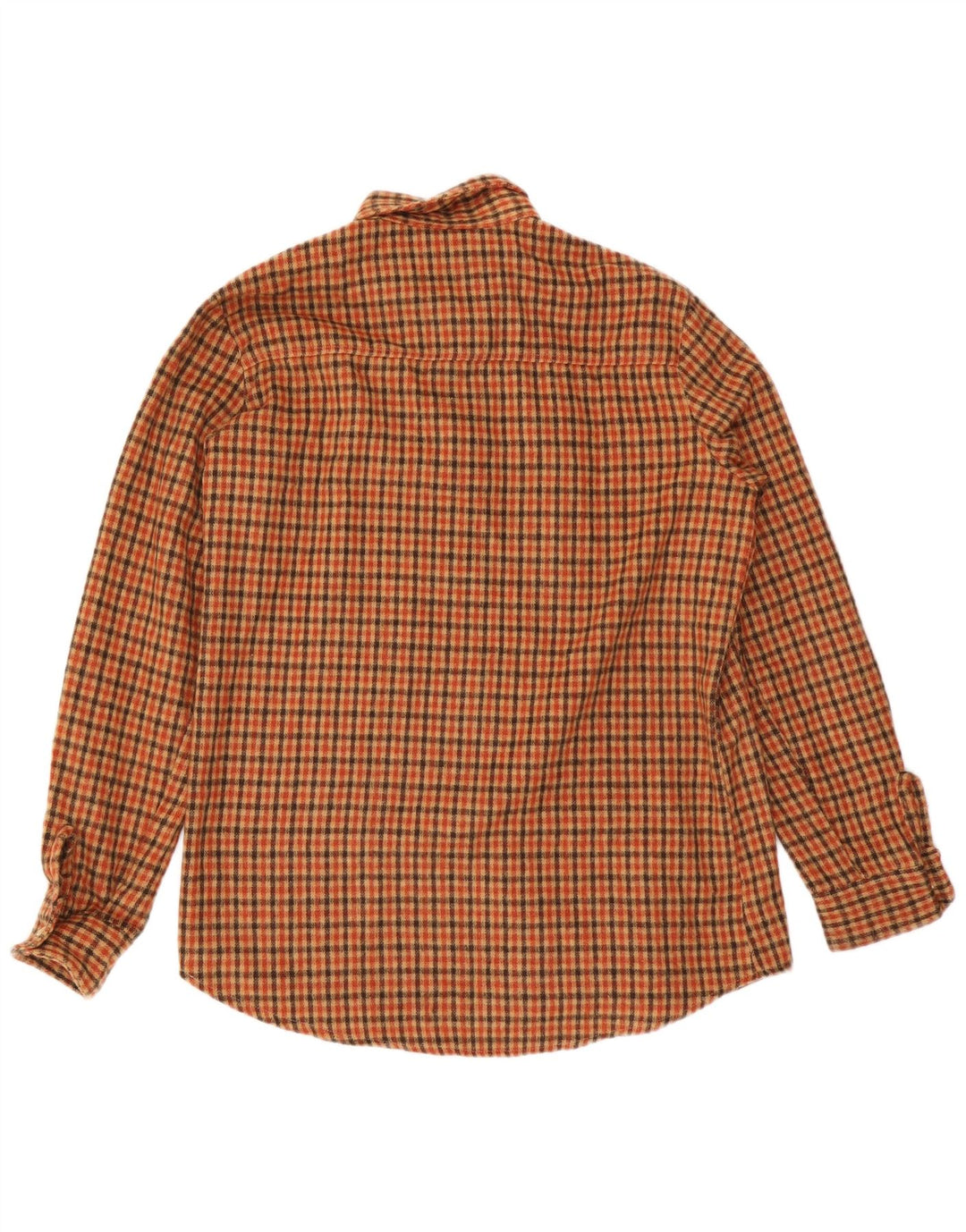 Vintage Mens Flannel Shirt Medium Brown Check