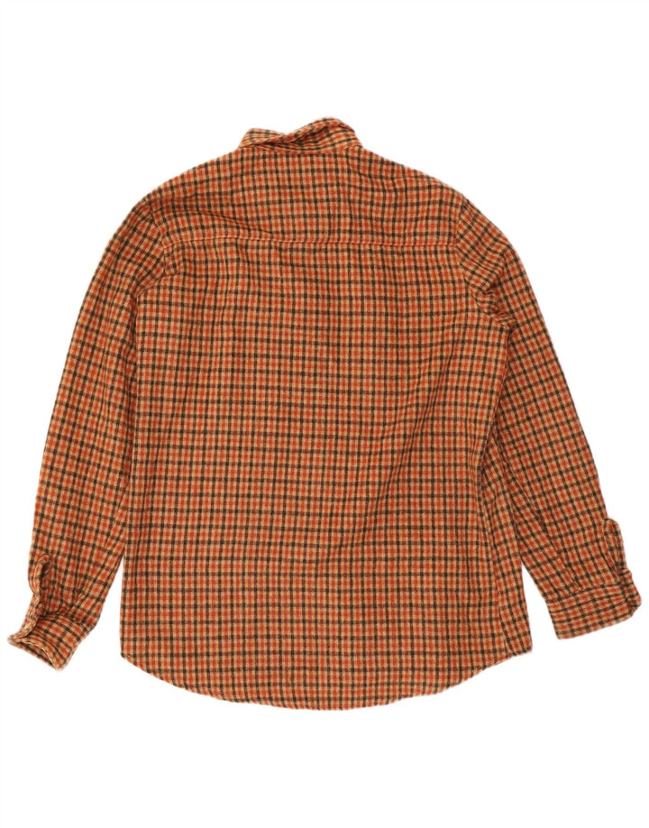 Vintage Mens Flannel Shirt Medium Brown Check