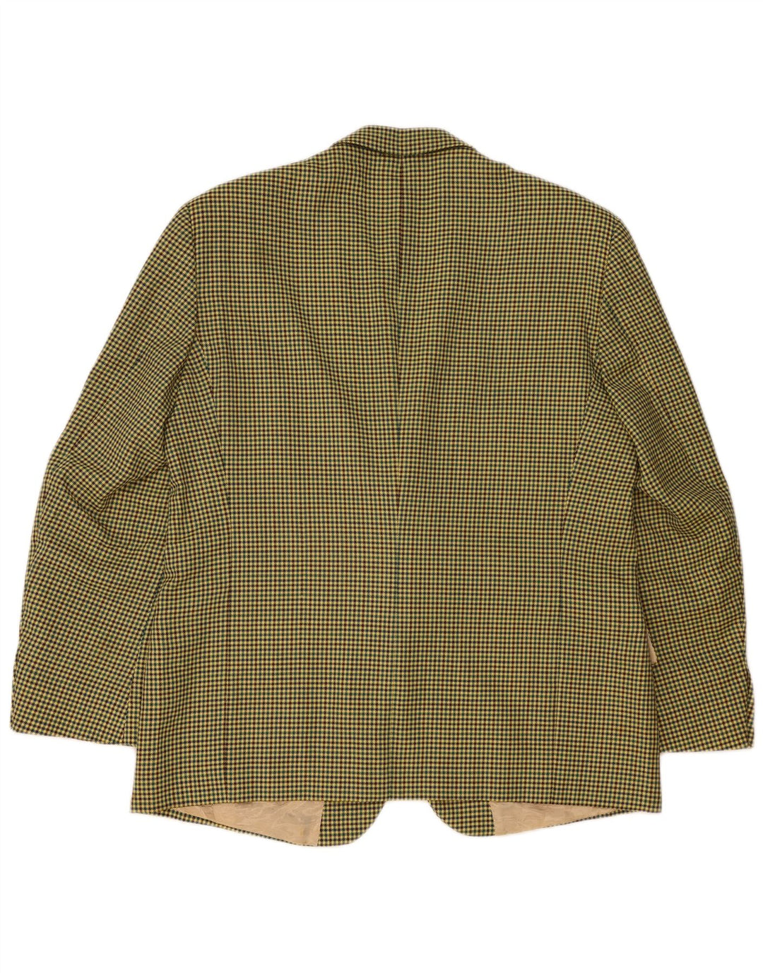 Giacca blazer vintage da uomo a 2 bottoni IT 56 3XL lana pied de poule gialla