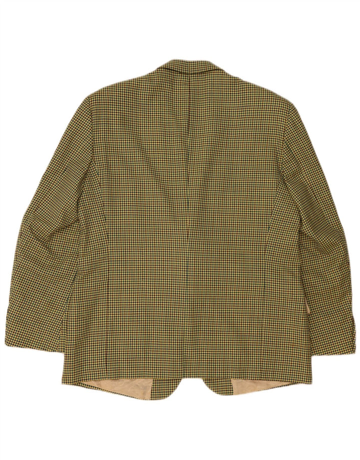 Giacca blazer vintage da uomo a 2 bottoni IT 56 3XL lana pied de poule gialla