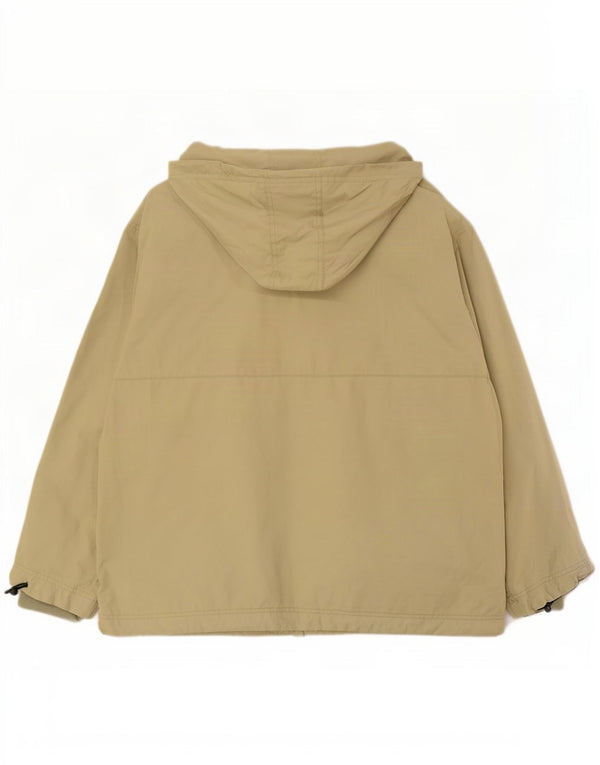 Caterpillar Mens Hooded Anorak Jacket UK 42 XL Khaki Cotton