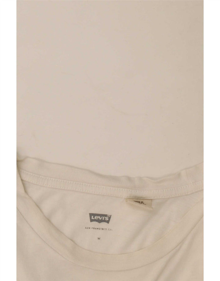 Levi's Womens Graphic T-Shirt Top UK 12 Medium White