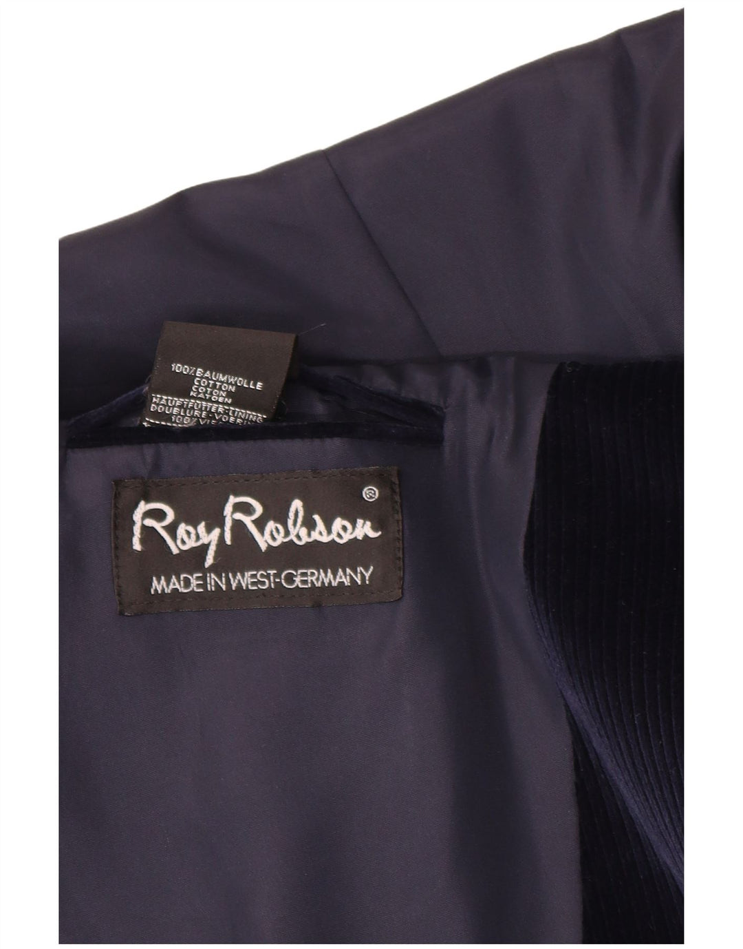 Roy Robson Mens 2 Button Corduroy Blazer Jacket UK 38 Medium Navy Blue