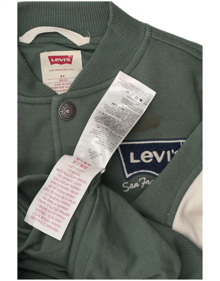 Giacca college grafica per ragazzi Levi's 7-8 anni in cotone color block verde