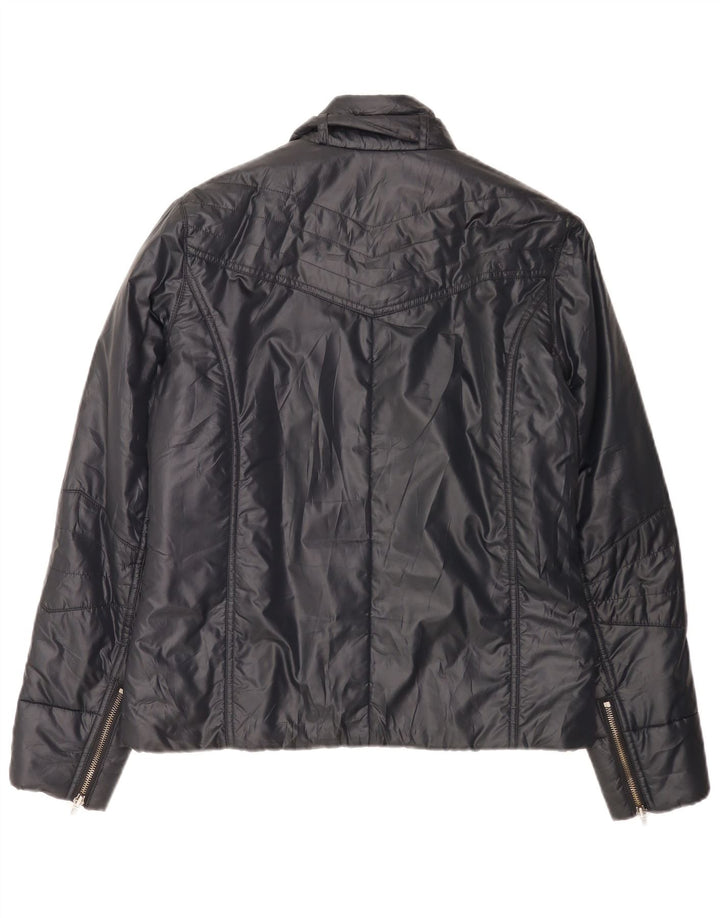 Lee Womens Bomber Jacket UK 14 Medium Navy Blue Polyester