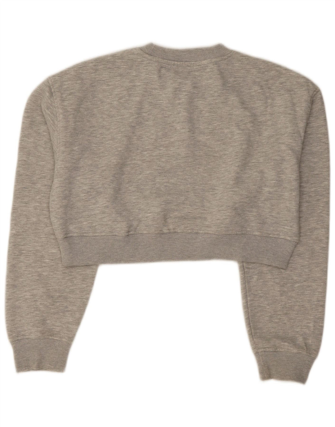 Zara Womens Crop Oversized Sweatshirt Jumper UK 10 Small Grey Flecked