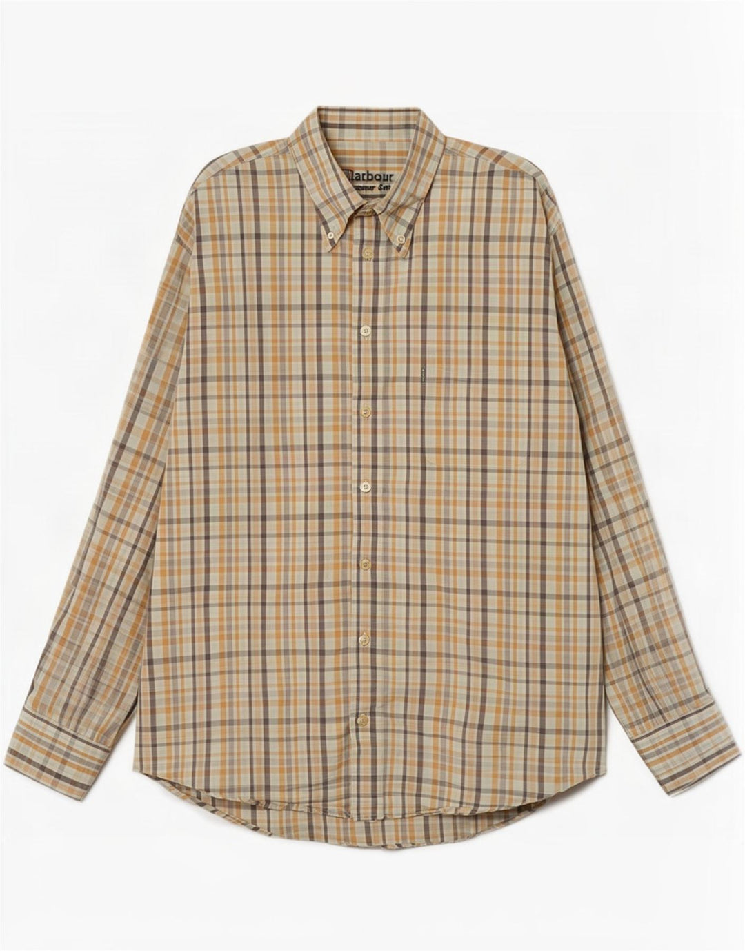 Camicia da uomo Barbour a quadri beige di grandi dimensioni