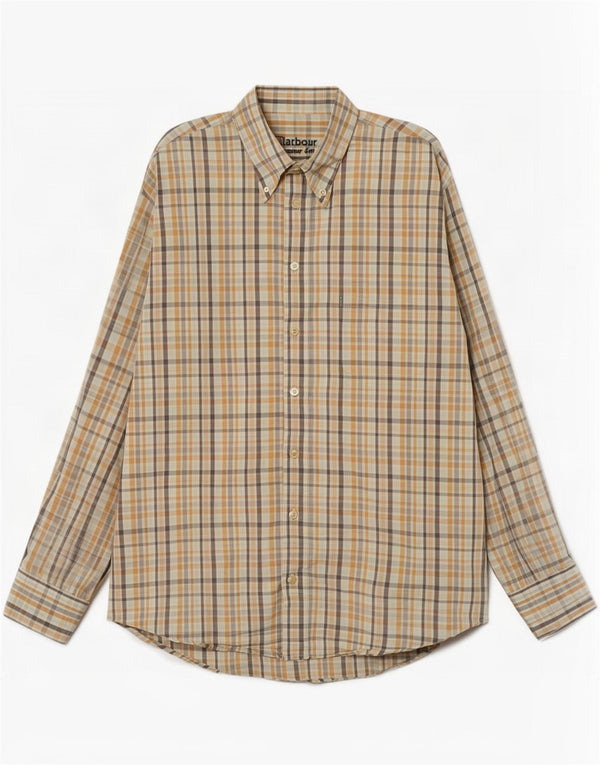 Camicia da uomo Barbour a quadri beige di grandi dimensioni
