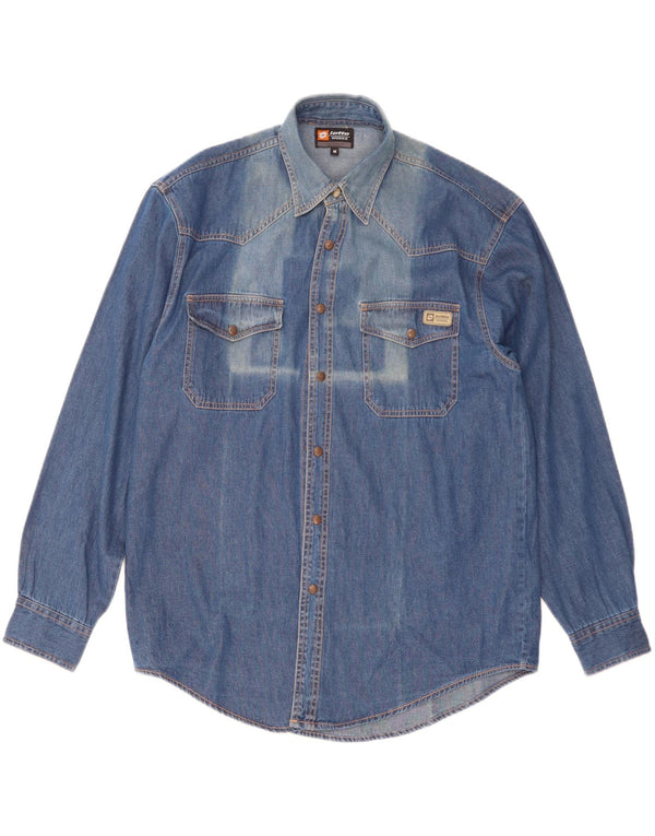 Lotto Herren Workwear Acid Wash Jeanshemd mittelblaue Baumwolle