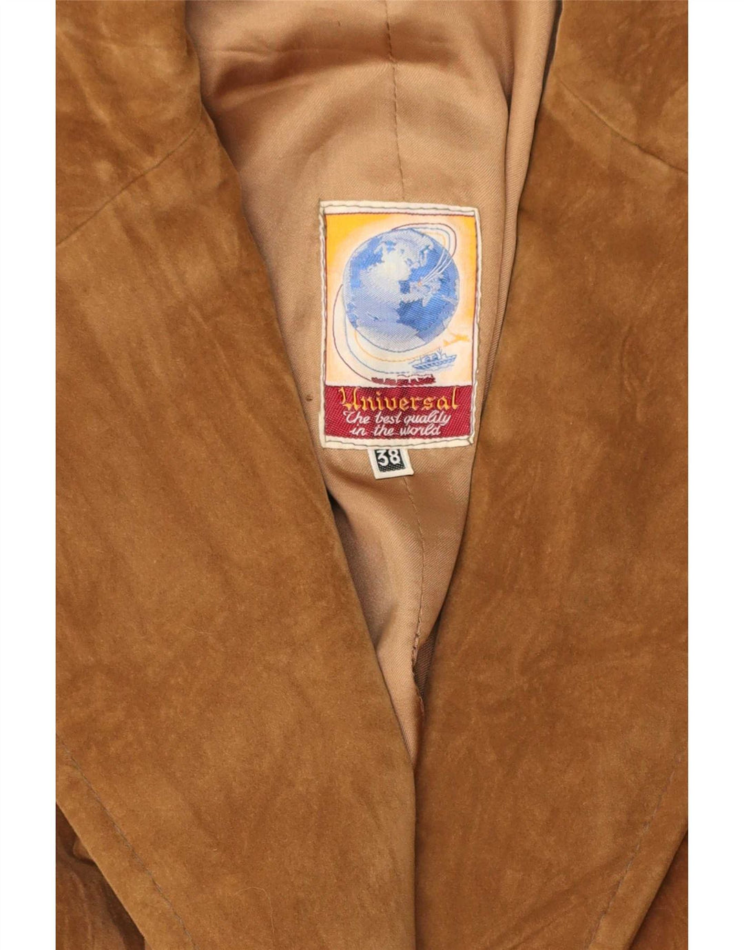 Jaqueta blazer feminina vintage de camurça com 2 botões UE 38 marrom médio