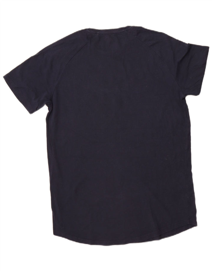 JACK & JONES Mens T-Shirt Top Medium Navy Blue Cotton