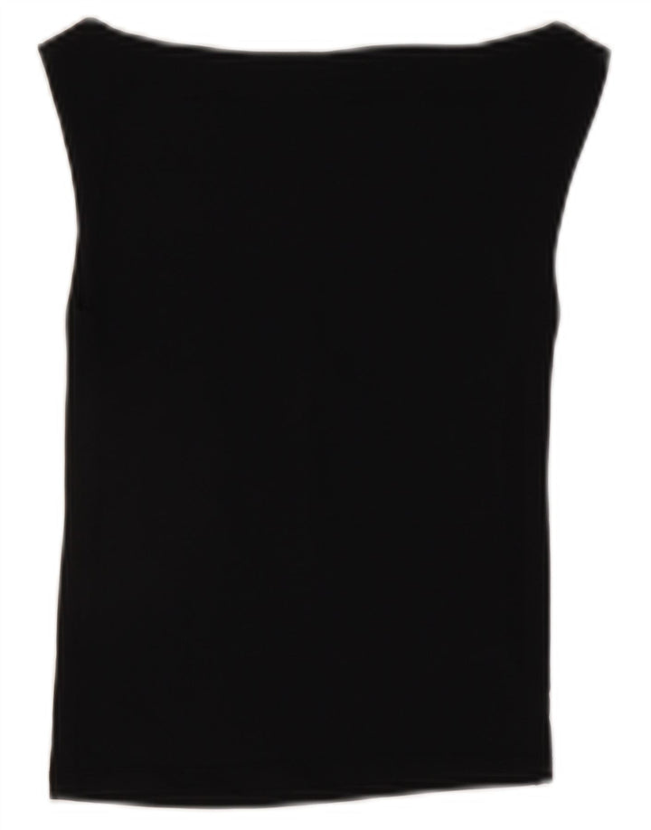 ZARA Womens Crop Blouse Top UK 8 Small Black