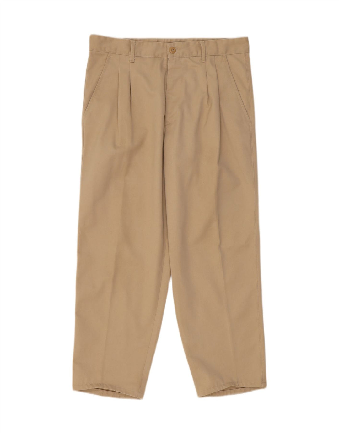 VINTAGE Mens Pegged Chino Trousers W34 L27 Beige Polyester Vintage Vintage and Second-Hand Vintage from Messina Hembry 