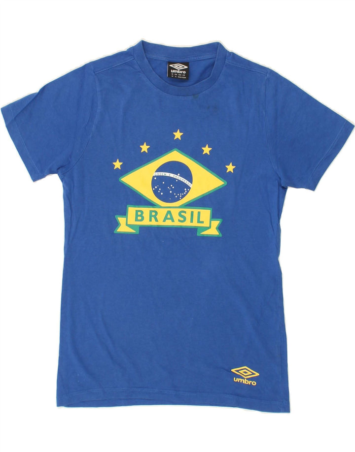UMBRO Boys Graphic T-Shirt Top 12-13 Years Blue Vintage Umbro and Second-Hand Umbro from Messina Hembry 
