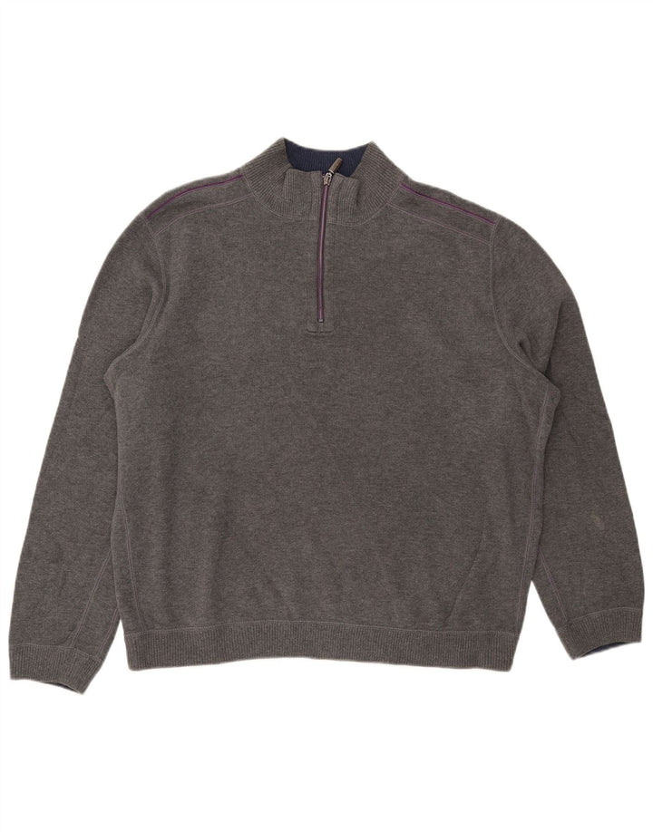 TOMMY BAHAMA Mens Zip Neck Jumper Sweater XL Grey