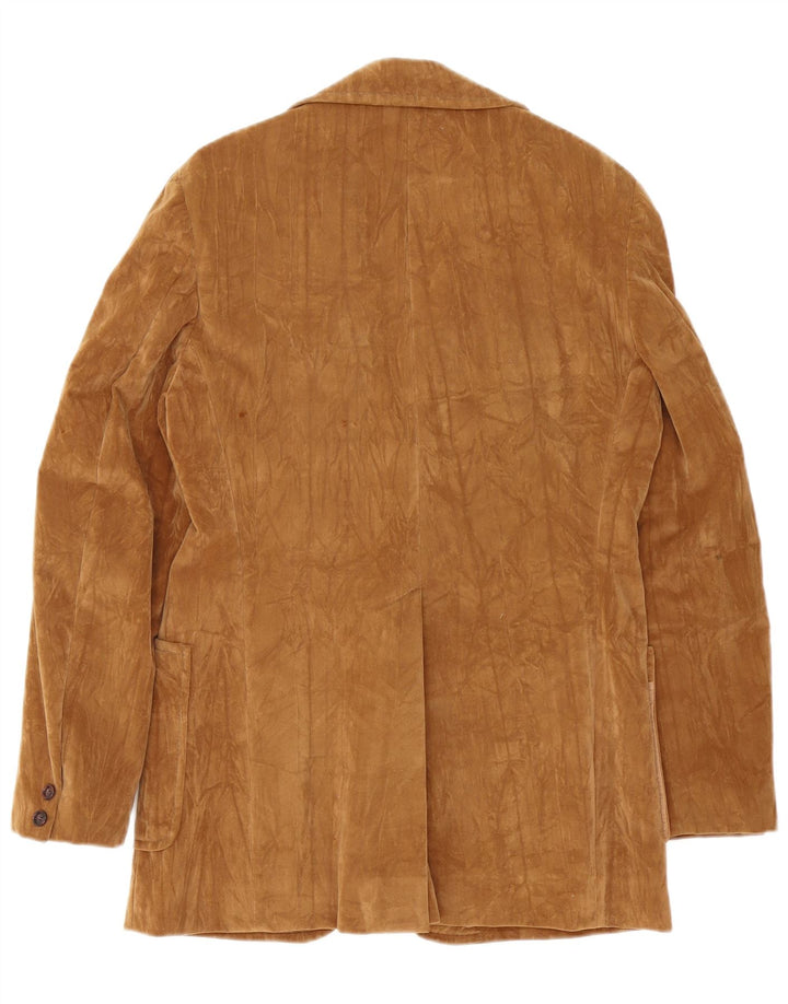 Jaqueta blazer feminina vintage de camurça com 2 botões UE 38 marrom médio