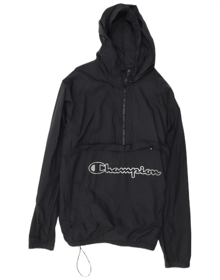 Champion Herre Grafisk Hættejakke Anorak UK 40 Stor Sort Polyester