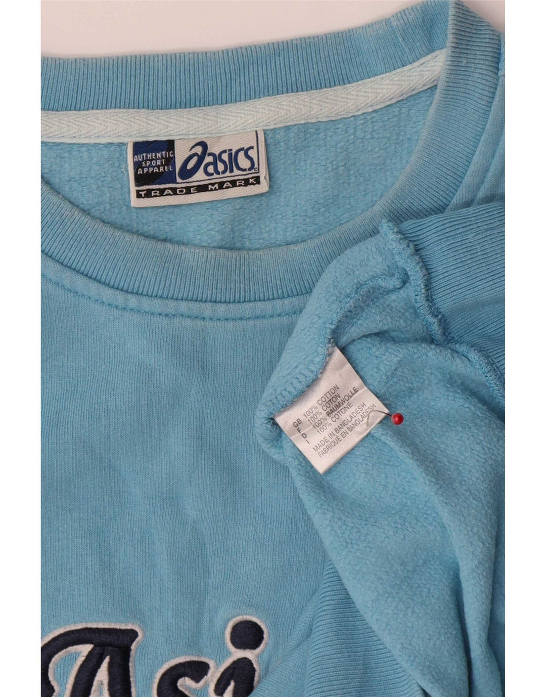 Asics Mens Graphic Sweatshirt Jumper Large Blue Cotton