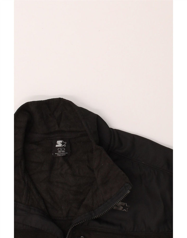 STARTER Mens Fleece Jacket UK 42/44 Large  Black Polyester Vintage Starter and Second-Hand Starter from Messina Hembry 