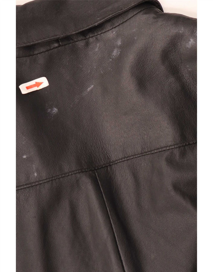Yuppie Abrigo de cuero extragrande para mujer EU 34 XS Negro