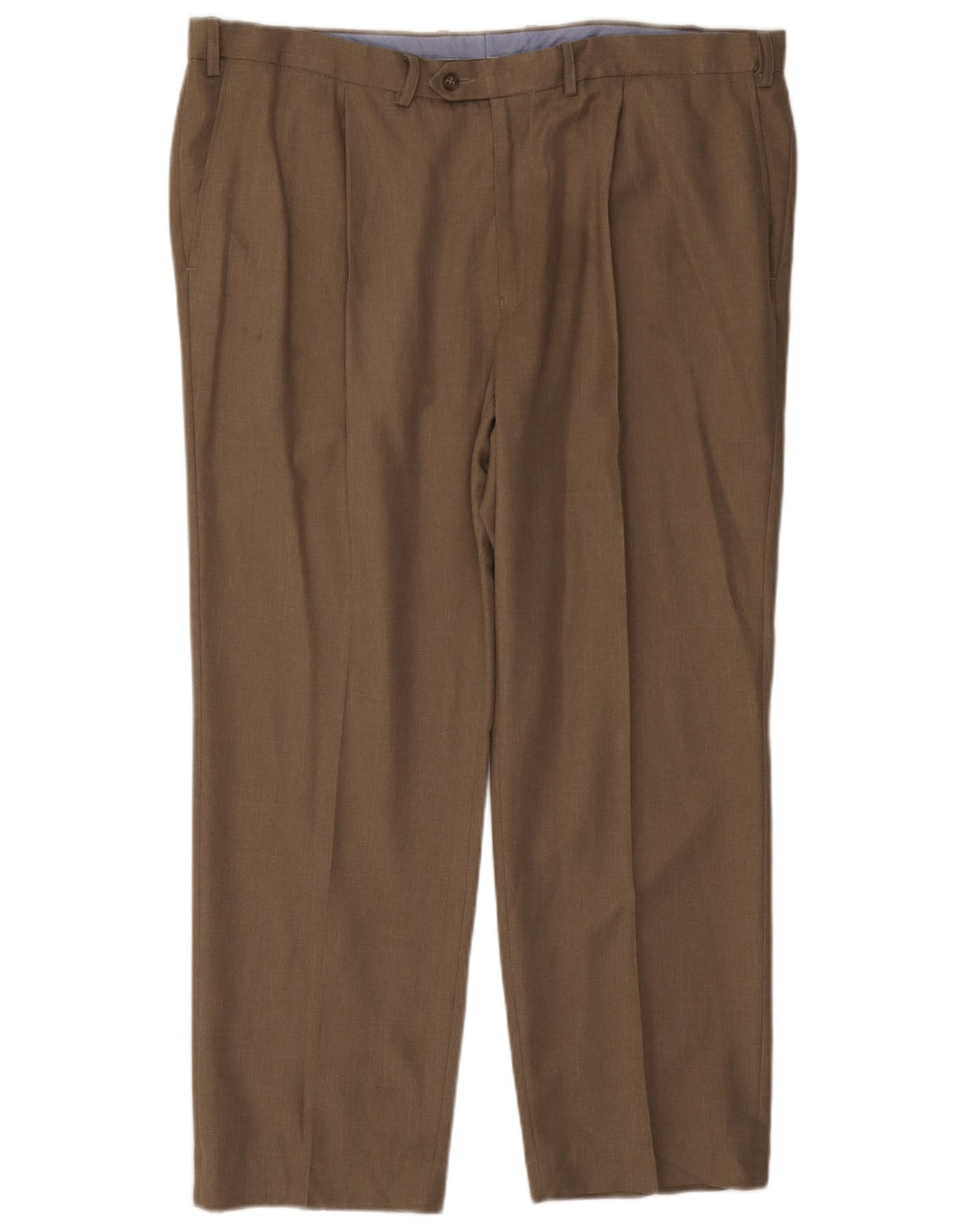 MARKS & SPENCER Mens Regular Fit Pegged Suit Trousers W40 L29 Brown