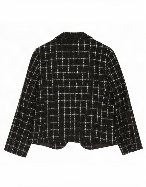 Giacca blazer a 1 bottone da donna Zara EU 44 XL acrilico scozzese nero