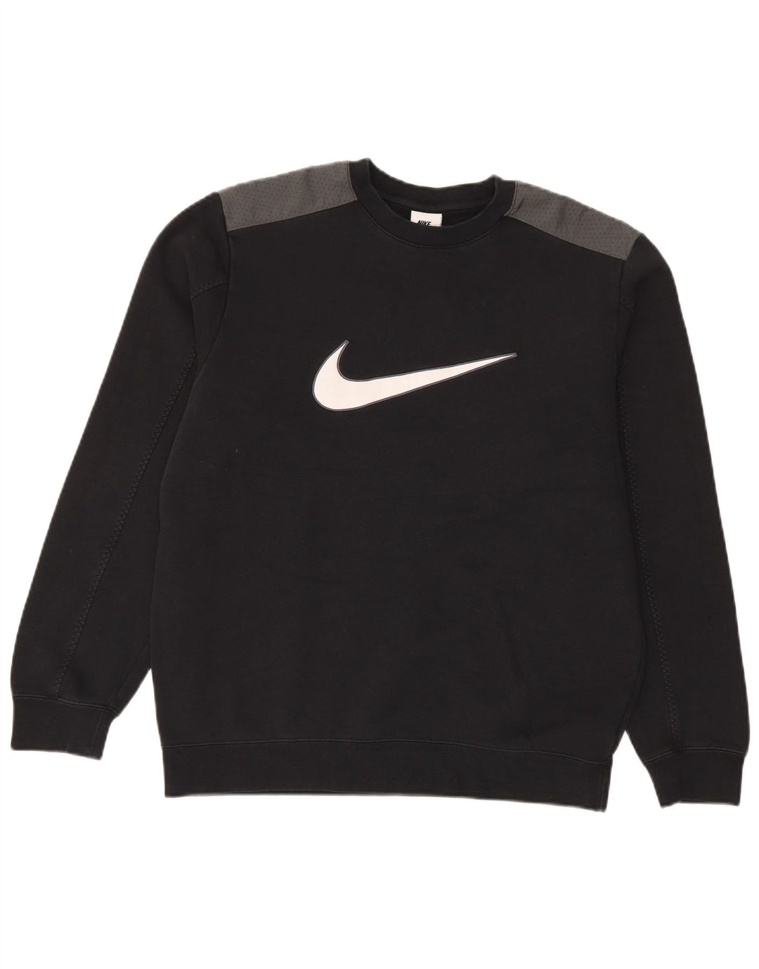 Nike Herren-Sweatshirt mit Grafik, mittelgroß, Schwarz, Colourblock-Baumwolle