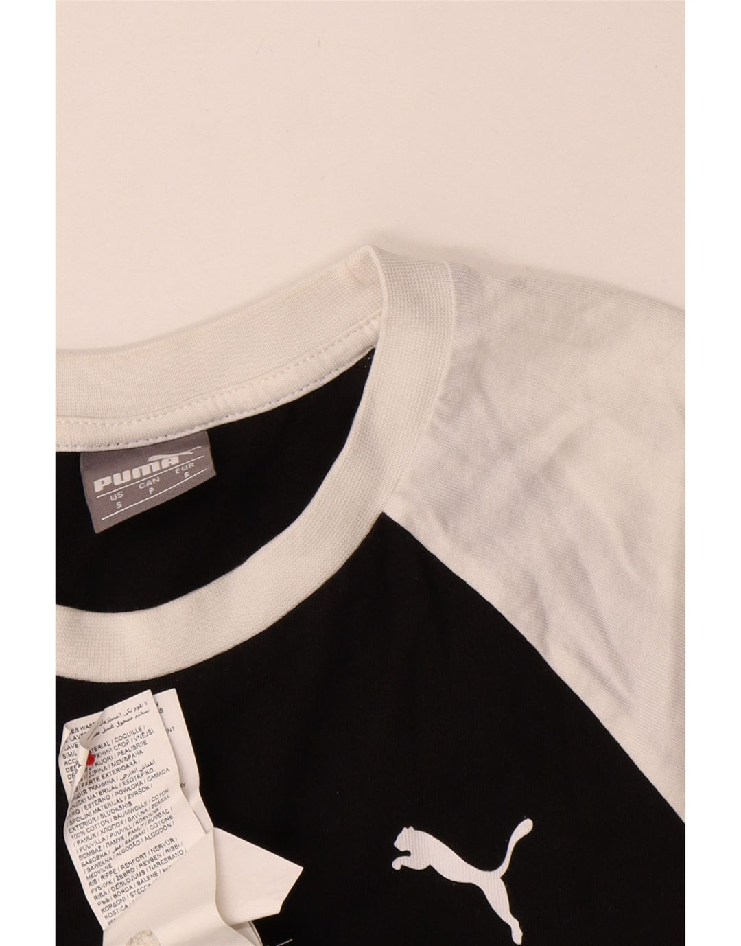 Puma Mens Graphic Top Long Sleeve Small Black Cotton