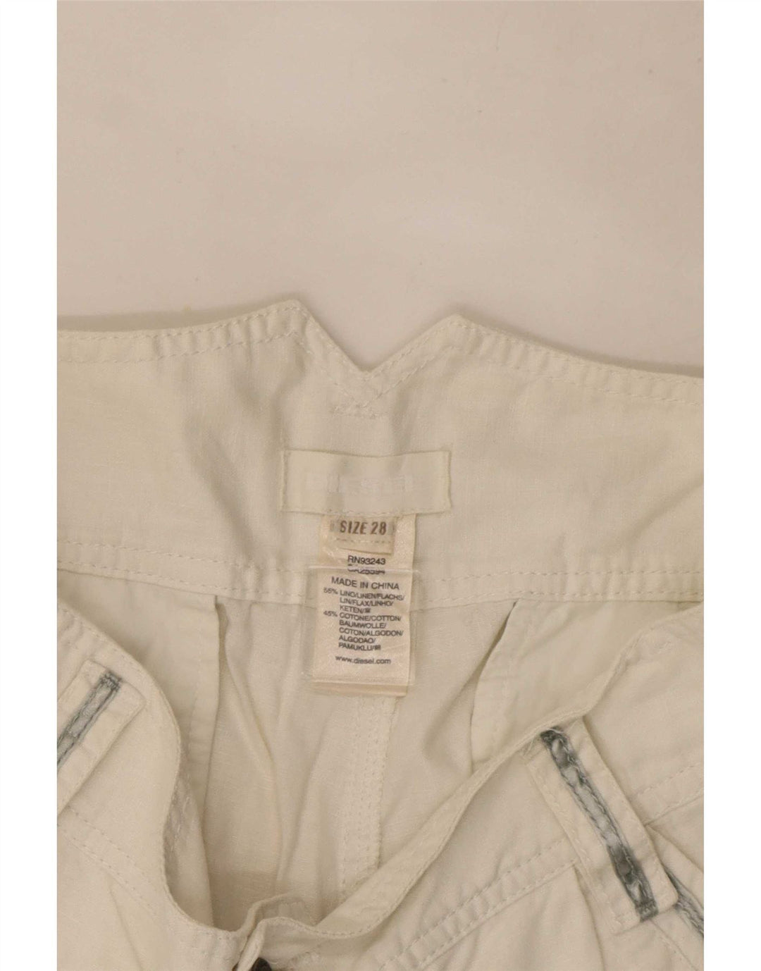 Diesel Womens Hot Pants W28 Medium White Linen