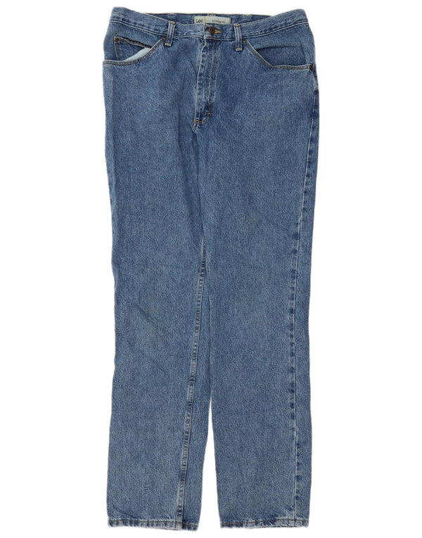 Jeans dritti da uomo vestibilità regolare Lee W36 L34 cotone blu