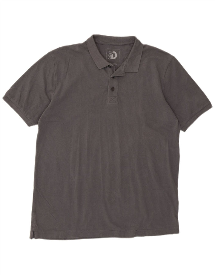 Dack's Mens Polo Shirt Large Grey Cotton
