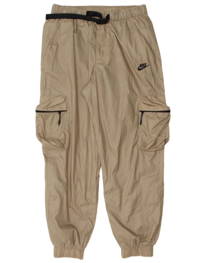 Nike Mens Cargo Tracksuit Trousers Joggers Medium Beige Polyester
