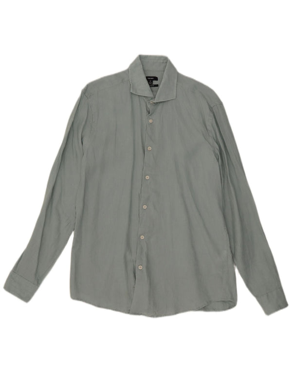 Reiss Mens Regular Fit Shirt Medium Blue Linen