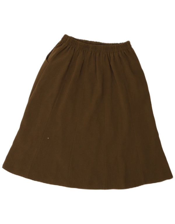 Vintage Womens A-Line Skirt W28 Medium Khaki Polyester