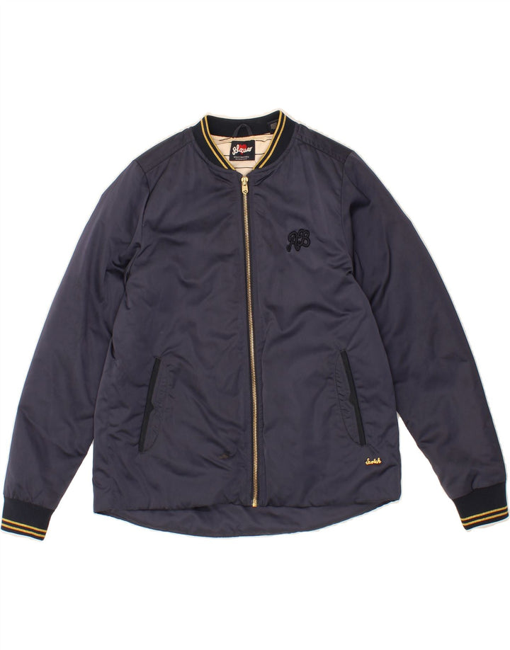 SCOTCH & SODA Girls Bomber Jacket 13-14 Years Navy Blue Polyester Vintage Scotch & Soda and Second-Hand Scotch & Soda from Messina Hembry 