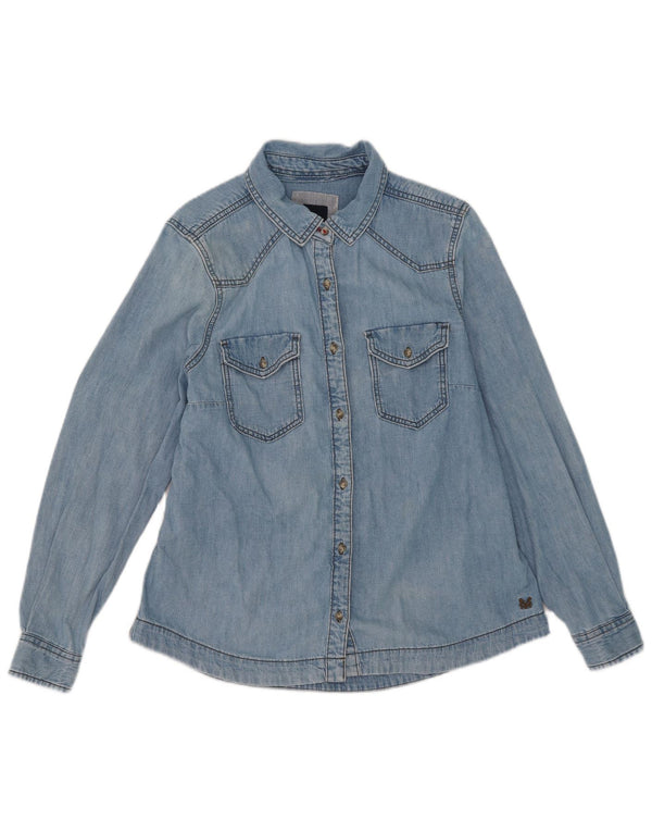 Crew Clothing Camicia di jeans da donna UK 14 Grande cotone blu