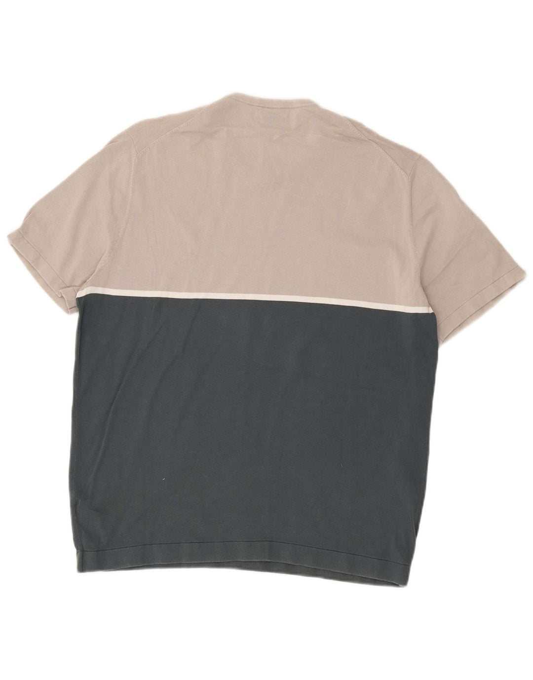 Massimo Dutti Mens Crew Neck Jumper Sweater XL Grey Colourblock