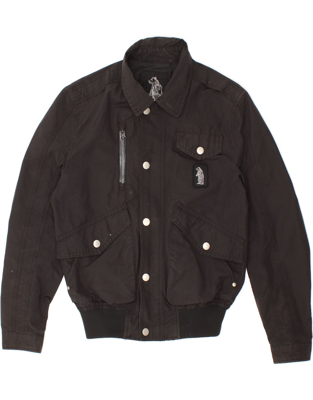 REFRIGUE Boys Bomber Jacket 11-12 Years Black Nylon Vintage Refrigue and Second-Hand Refrigue from Messina Hembry 