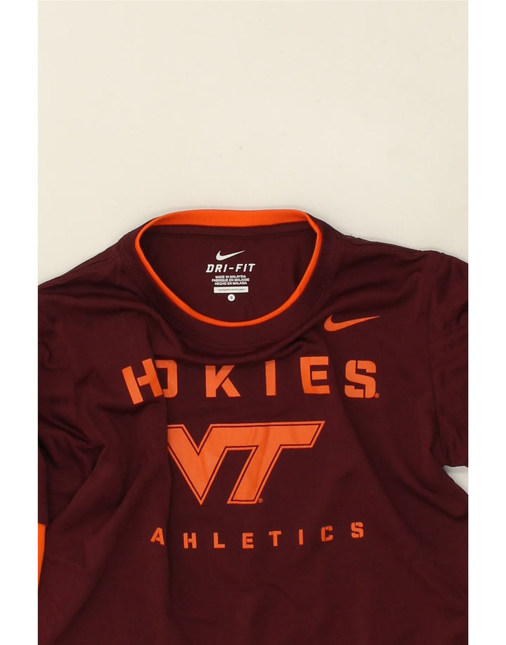NIKE Boys Dri Fit Graphic Top Long Sleeve 8-9 Years Small  Maroon Vintage Nike and Second-Hand Nike from Messina Hembry 